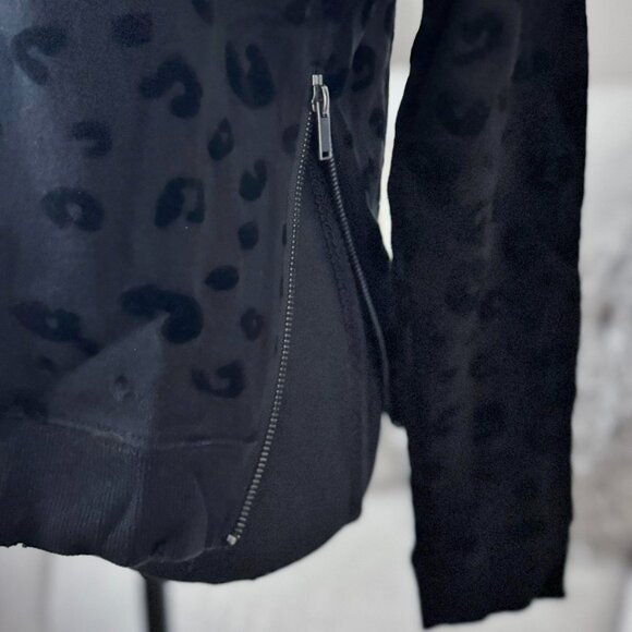 Rails Marlo Black Leopard Long Sleeve Crewneck Zip Pullover Sweatshirt Size XS - Picture 5 of 7